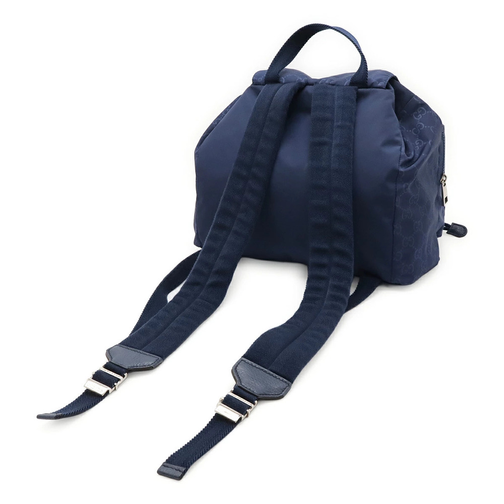 Gucci Leather Blue Daybag GG Rucksack Navy Backpack Blue